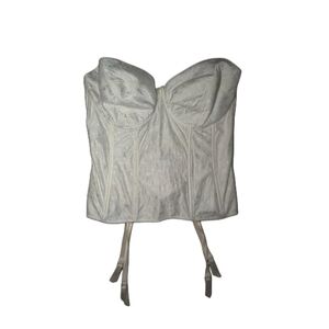 Vintage White Floral Satin Rose Print Bustier🌹